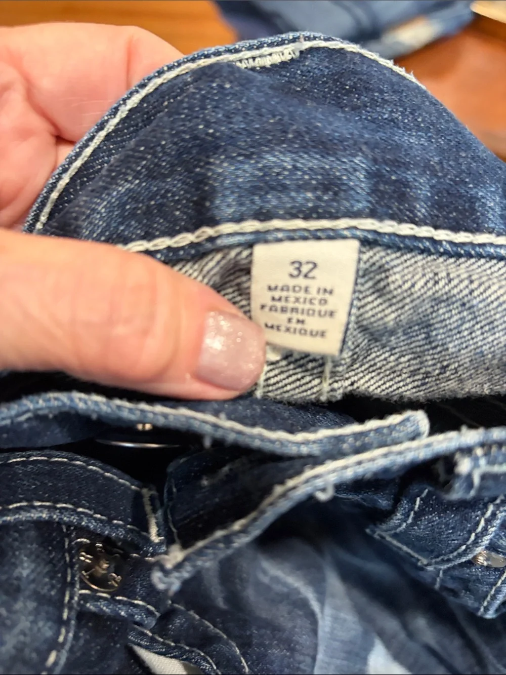 Final Sale-True Religion Men's Dark Blue Washed Relaxed Jeans